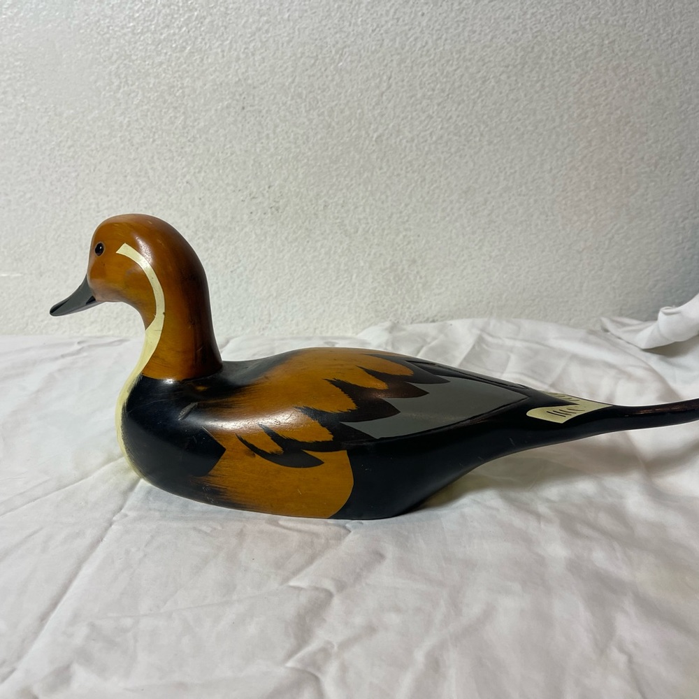 VINTAGE Mid-Century Hand Carved Wooden Duck Decoy. An example of American Art.